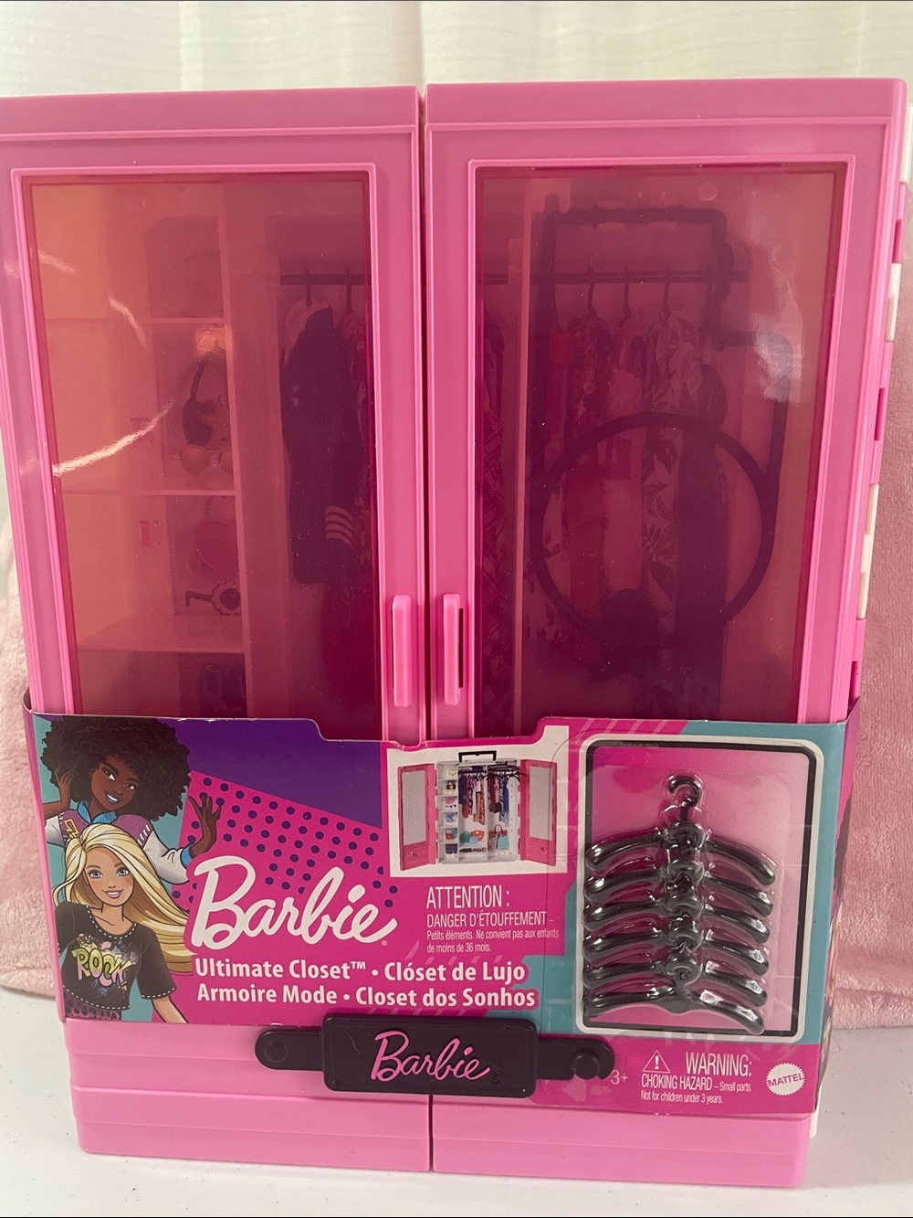 Barbie Pink Wardrobe Case with Mini Hangers